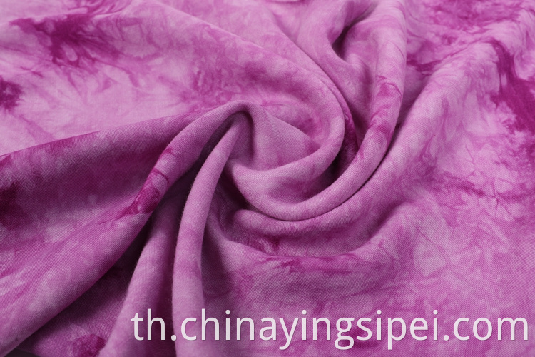 ผลิตภัณฑ์ใหม่ผูกย้อมเสื้อคลุม Challis Printed Poplin Rayon Fabric สำหรับเดรส